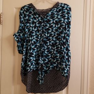 Printed tie front top
